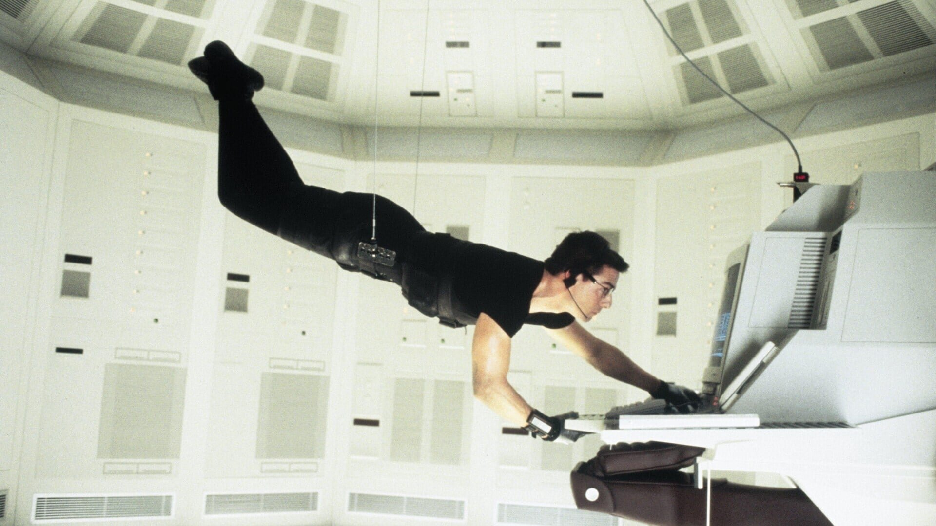 Cinematic background from Mission: Impossible 1996 - When Ethan Hunt, the leader of a crack espionage team whose perilous operation has gone awry with no explanation, discovers that a mole has penetrated the CIA, he's surprised to learn that he's the No. 1 suspect. To clear his name, Hunt now must ferret out the real double agent and, in the process, even the score.