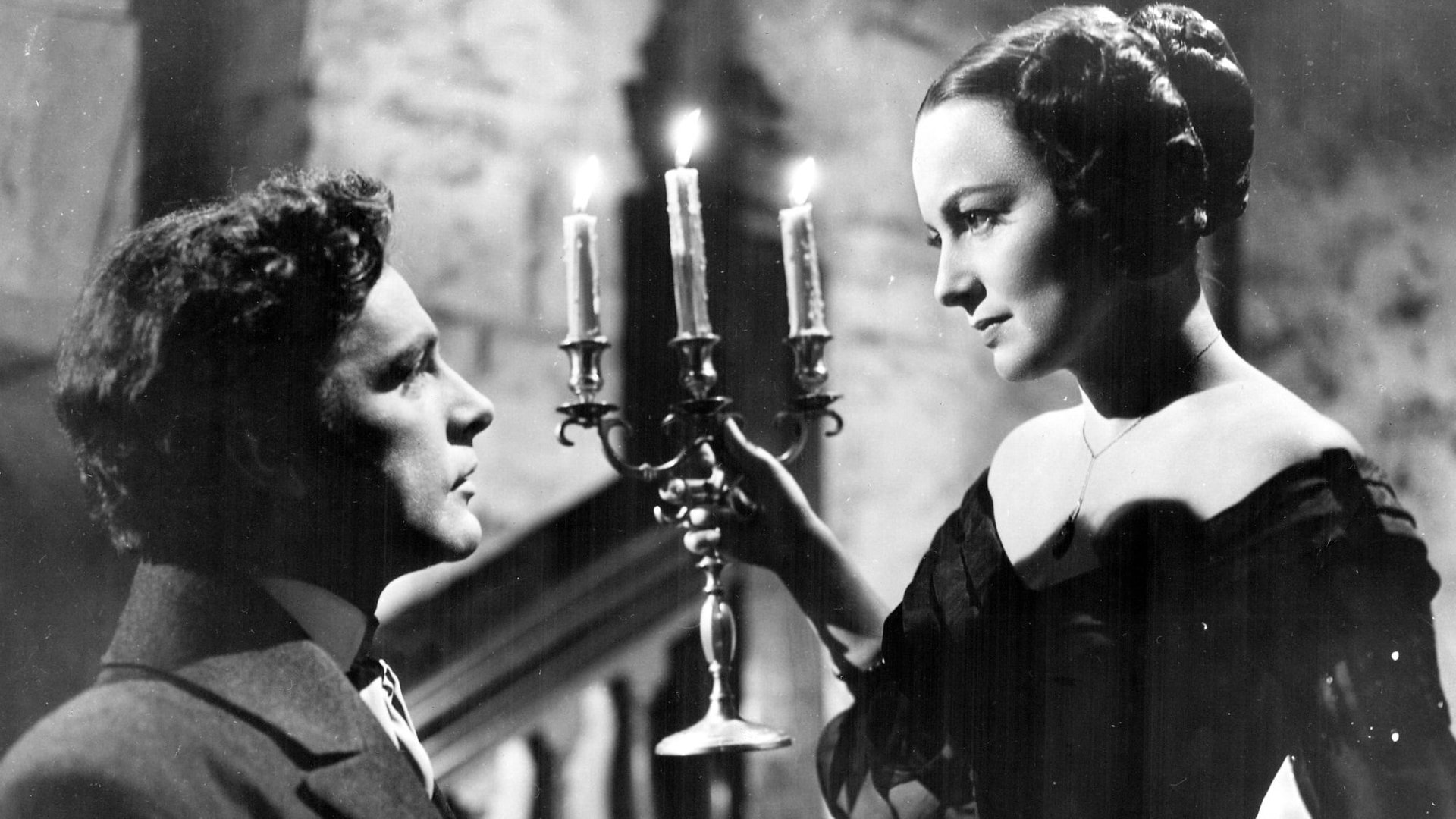 Cinematic background from My Cousin Rachel 1952 - A young man plots revenge against the woman he believes murdered his cousin, but his plans are shaken when he comes face to face with the enigmatic beauty.
