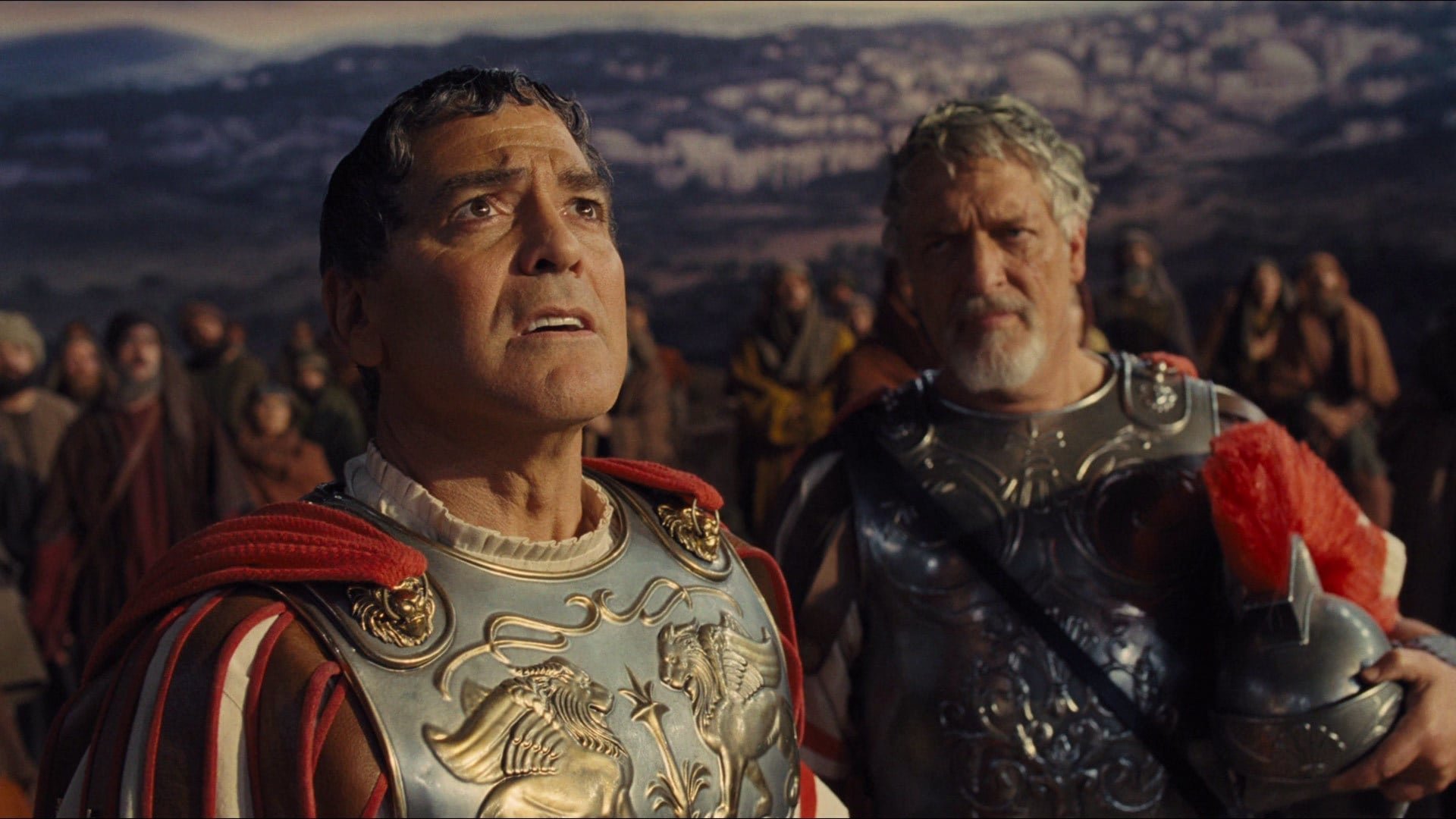 Cinematic background from Hail, Caesar! 2016 - When a Hollywood star mysteriously disappears in the middle of filming, the studio sends their fixer to get him back.