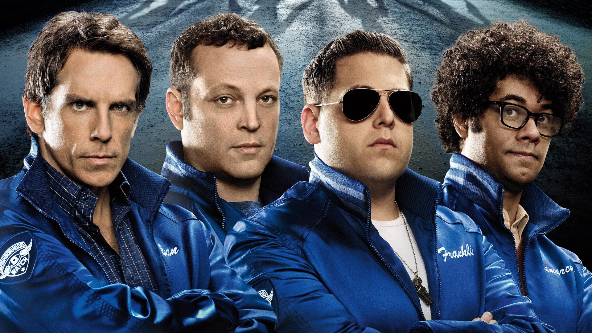 Cinematic background from The Watch 2012 - Four everyday suburban guys come together as an excuse to escape their humdrum lives one night a week. But when they accidentally discover that their town has become overrun with aliens posing as ordinary suburbanites, they have no choice but to save their neighborhood - and the world - from total extermination.