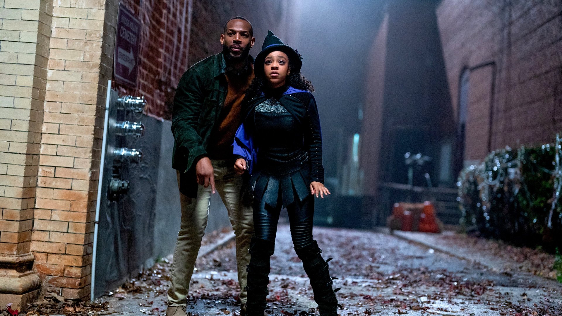 Cinematic background from The Curse of Bridge Hollow 2022 - A Halloween-hating dad reluctantly teams up with his teenage daughter when an evil spirit wreaks havoc by making their town's decorations come to life.