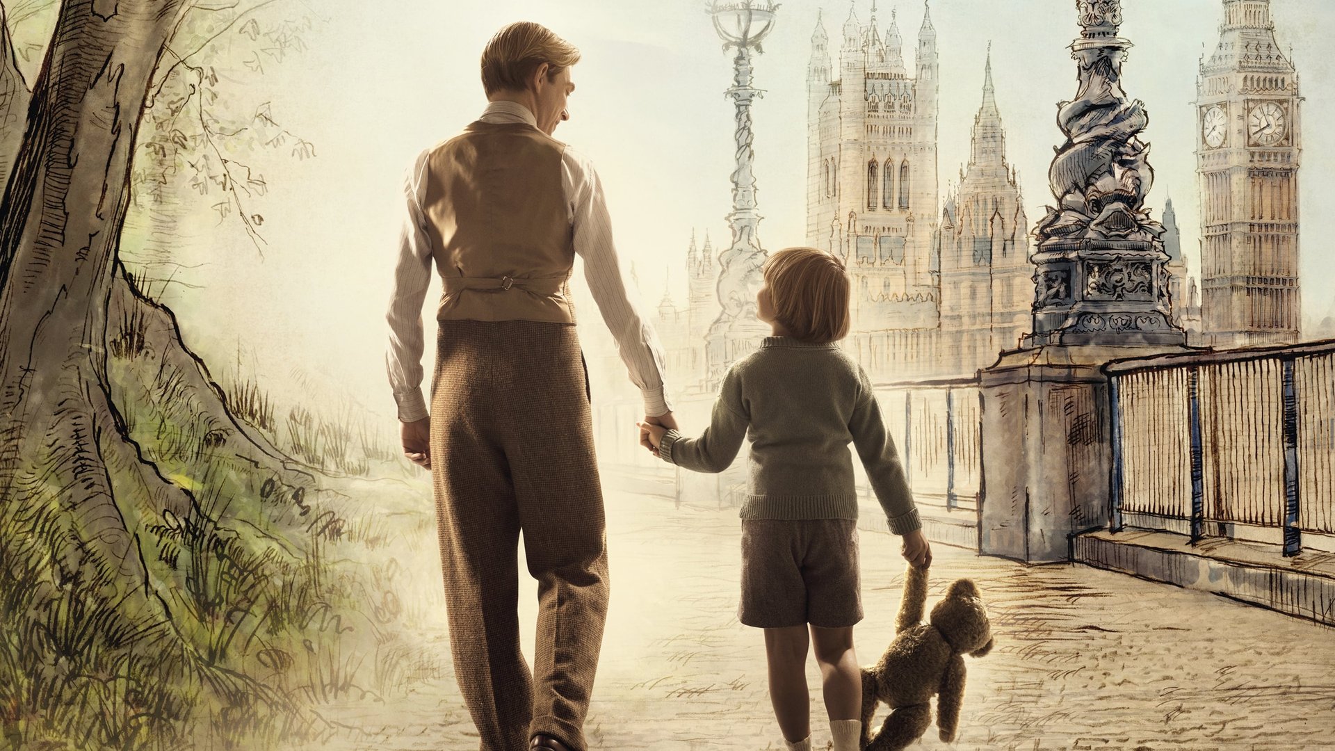Cinematic background from Goodbye Christopher Robin 2017 - The behind the scenes story of the life of A.A. Milne and the creation of the Winnie the Pooh stories inspired by his son Christopher Robin.