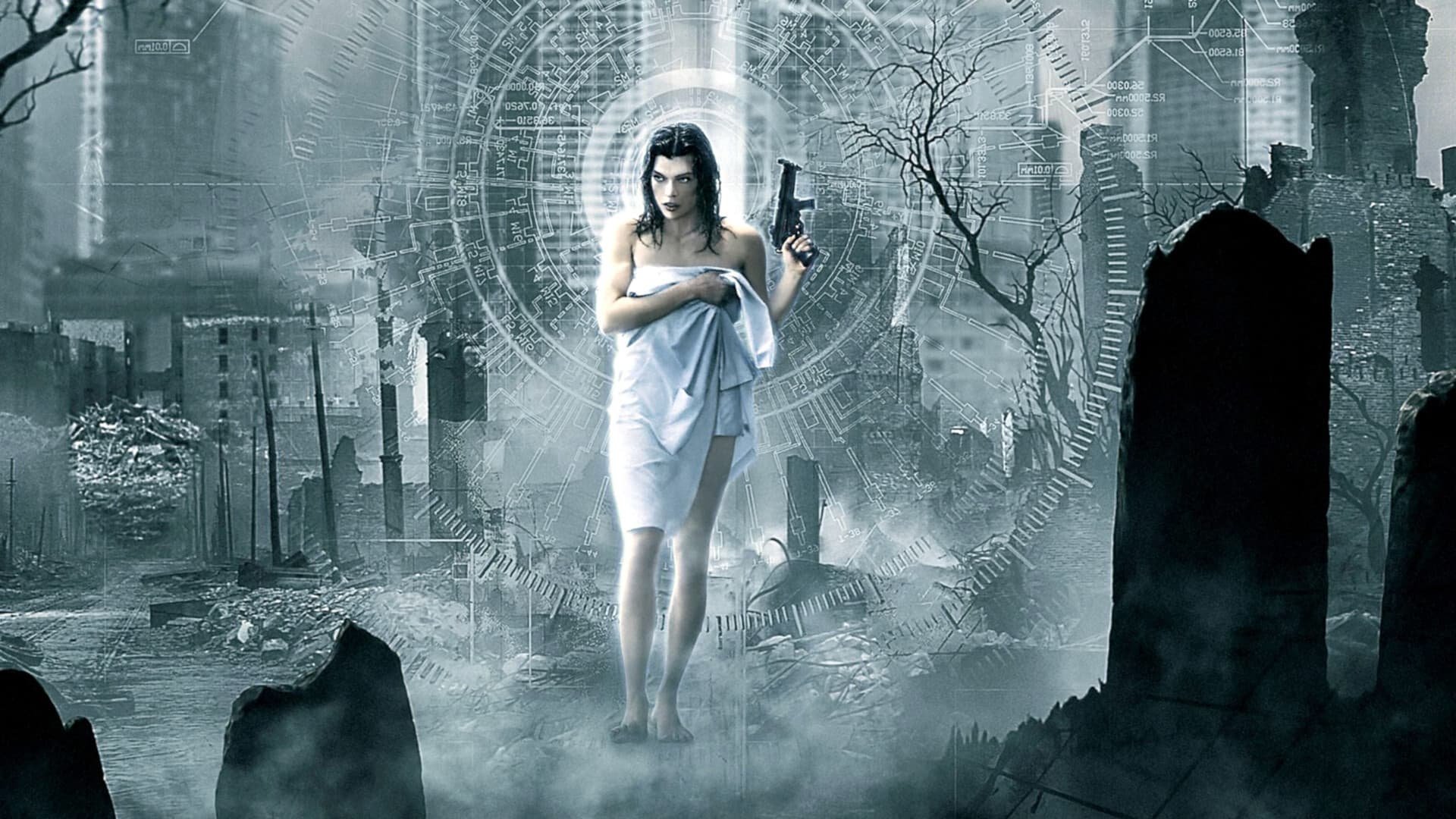 Cinematic background from Resident Evil: Apocalypse 2004 - As the city is locked down under quarantine, Alice finds out that the people that died from the previous incident at the Umbrella Corporation have turned into zombies. She then joins a small band of elite soldiers, who are enlisted to rescue the missing daughter of the creator of the mutating T-virus.  Once lack of luck and resources happen, they begin to wage an exhilarating battle to survive and escape before the Umbrella Corporation erases its experiment from the face of the earth.
