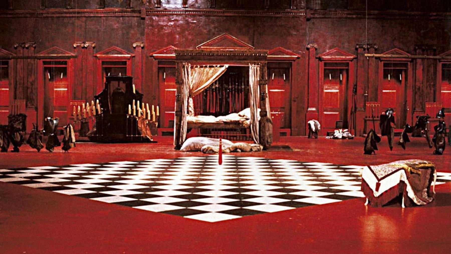 Cinematic background from The Baby of Mâcon 1993 - Set halfway through the 17th century, a church play is performed for the benefit of the young aristocrat Cosimo. In the play, a grotesque old woman gives birth to a beautiful baby boy. The child's older sister is quick to exploit the situation, selling blessings from the baby, and even claiming she's the true mother by virgin birth. However, when she attempts to seduce the bishop's son, the Church exacts a terrible revenge.