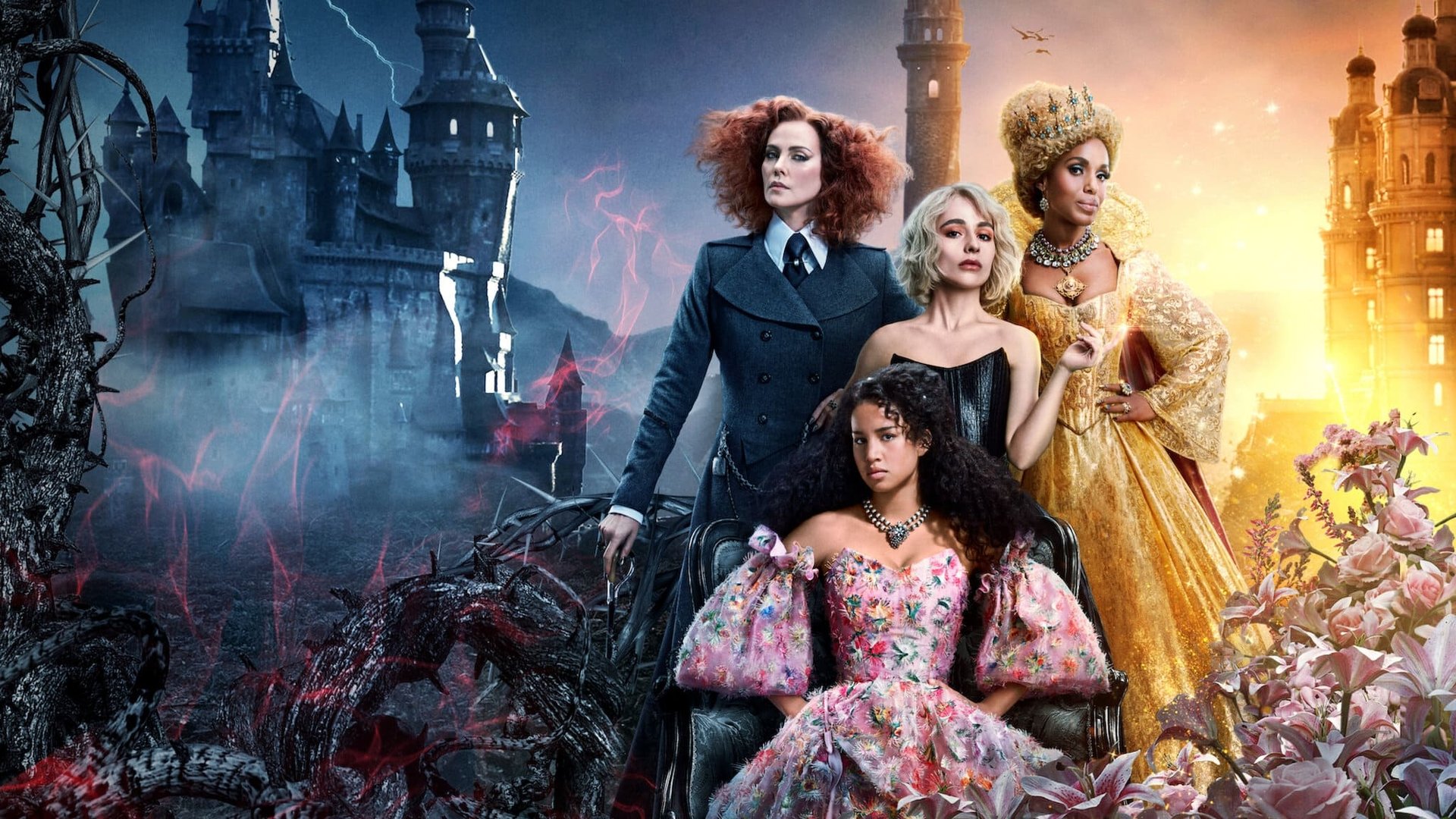 Cinematic background from The School for Good and Evil 2022 - Best friends Sophie and Agatha navigate an enchanted school for young heroes and villains — and find themselves on opposing sides of the battle between good and evil.