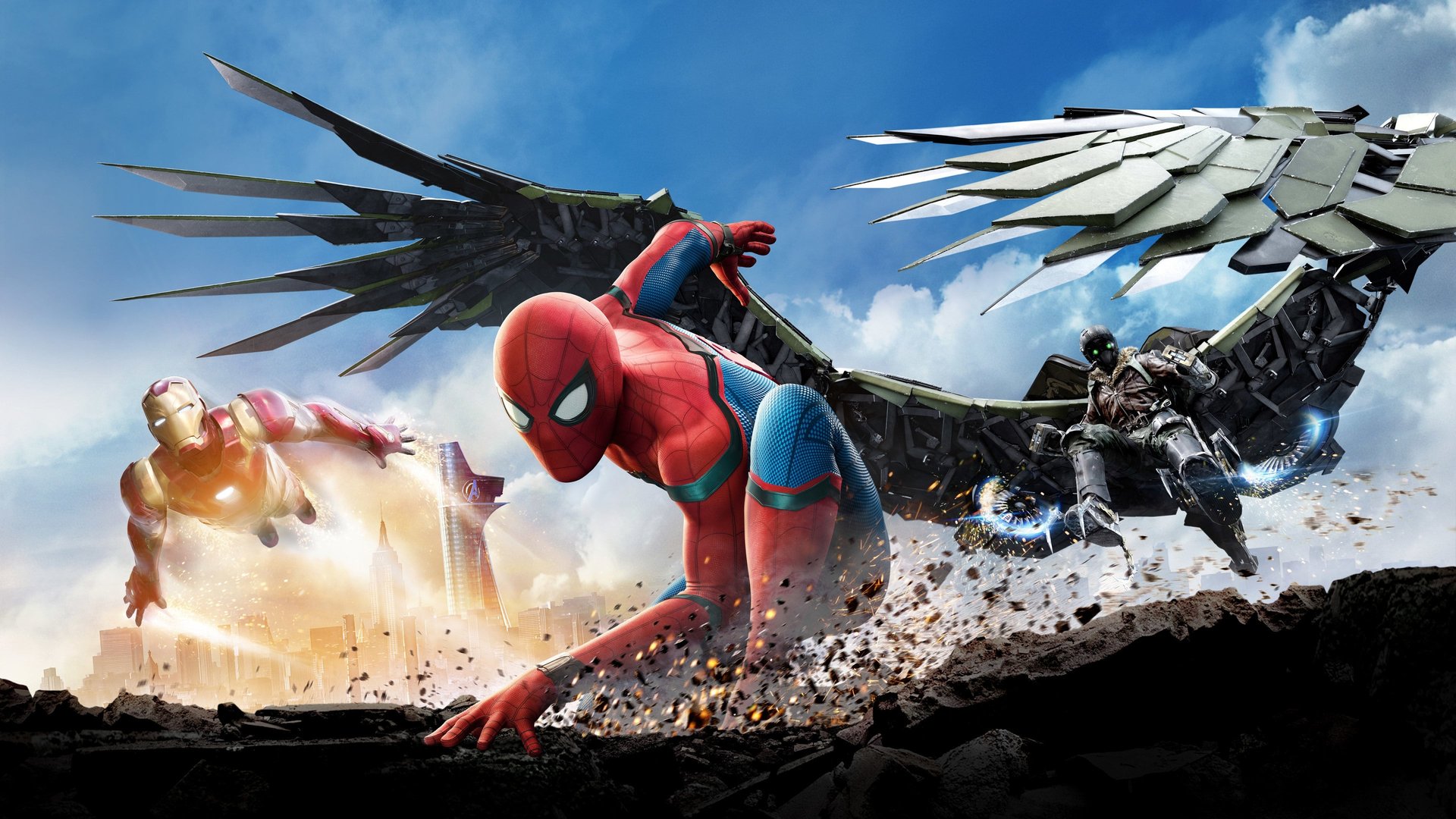 Cinematic background from Spider-Man: Homecoming 2017 - Following the events of Captain America: Civil War, Peter Parker, with the help of his mentor Tony Stark, tries to balance his life as an ordinary high school student in Queens, New York City, with fighting crime as his superhero alter ego Spider-Man as a new threat, the Vulture, emerges.