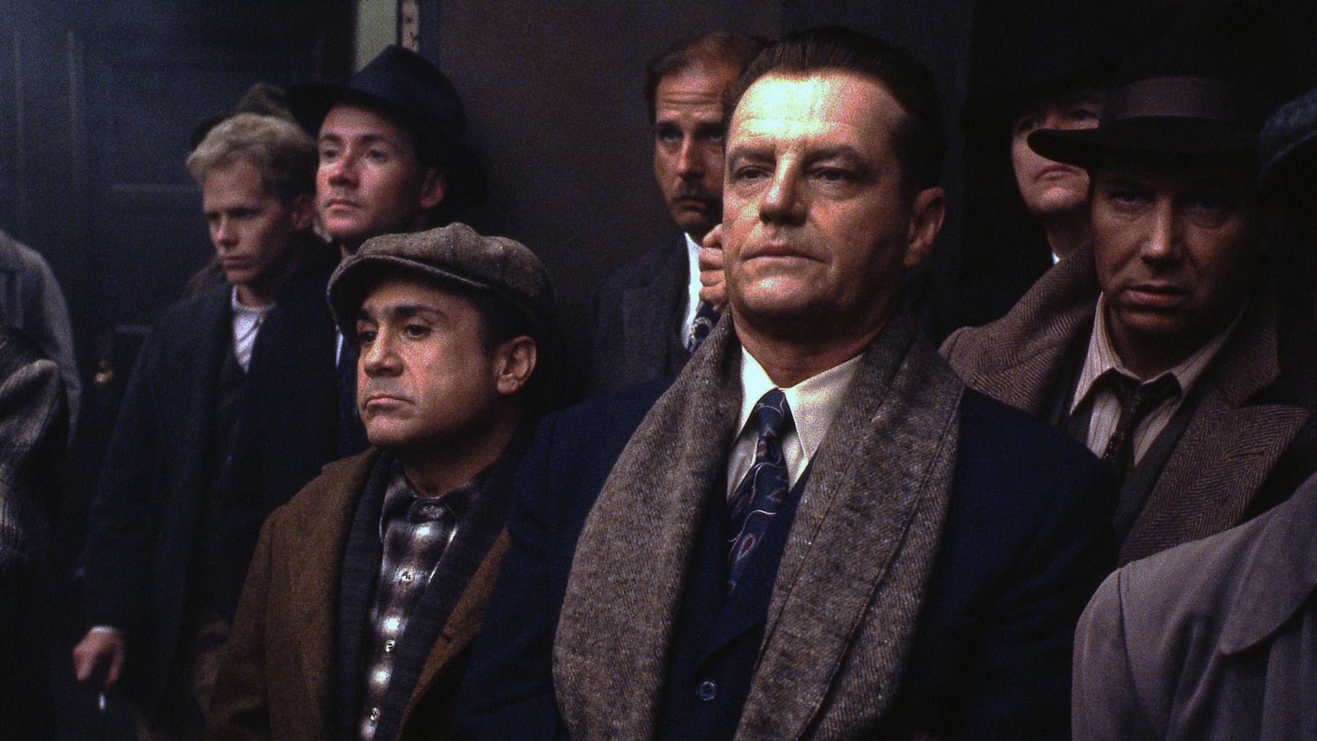 Cinematic background from Hoffa 1992 - A portrait of union leader James R. Hoffa, as seen through the eyes of his friend, Bobby Ciaro. The film follows Hoffa through his countless battles with the RTA and President Roosevelt.