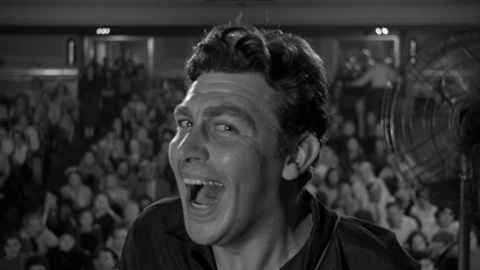 Cinematic background from A Face in the Crowd 1957 - The rise of a raucous hayseed named Lonesome Rhodes from itinerant Ozark guitar picker to local media rabble-rouser to TV superstar and political king-maker. Marcia Jeffries is the innocent Sarah Lawrence girl who discovers the great man in a back-country jail and is the first to fall under his spell.