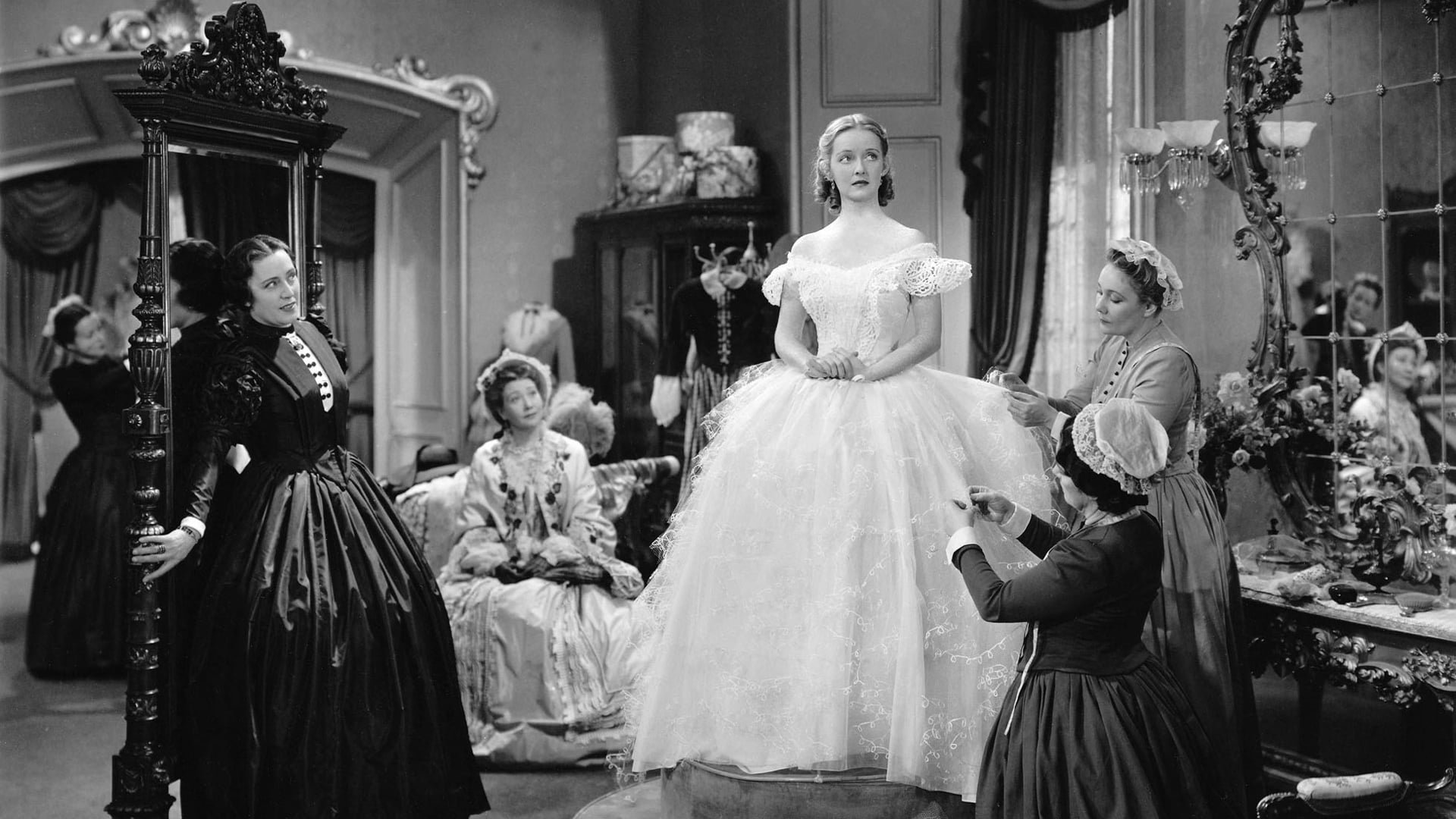 Cinematic background from Jezebel 1938 - In 1850s Louisiana, the willfulness of a tempestuous Southern belle threatens to destroy all who care for her.