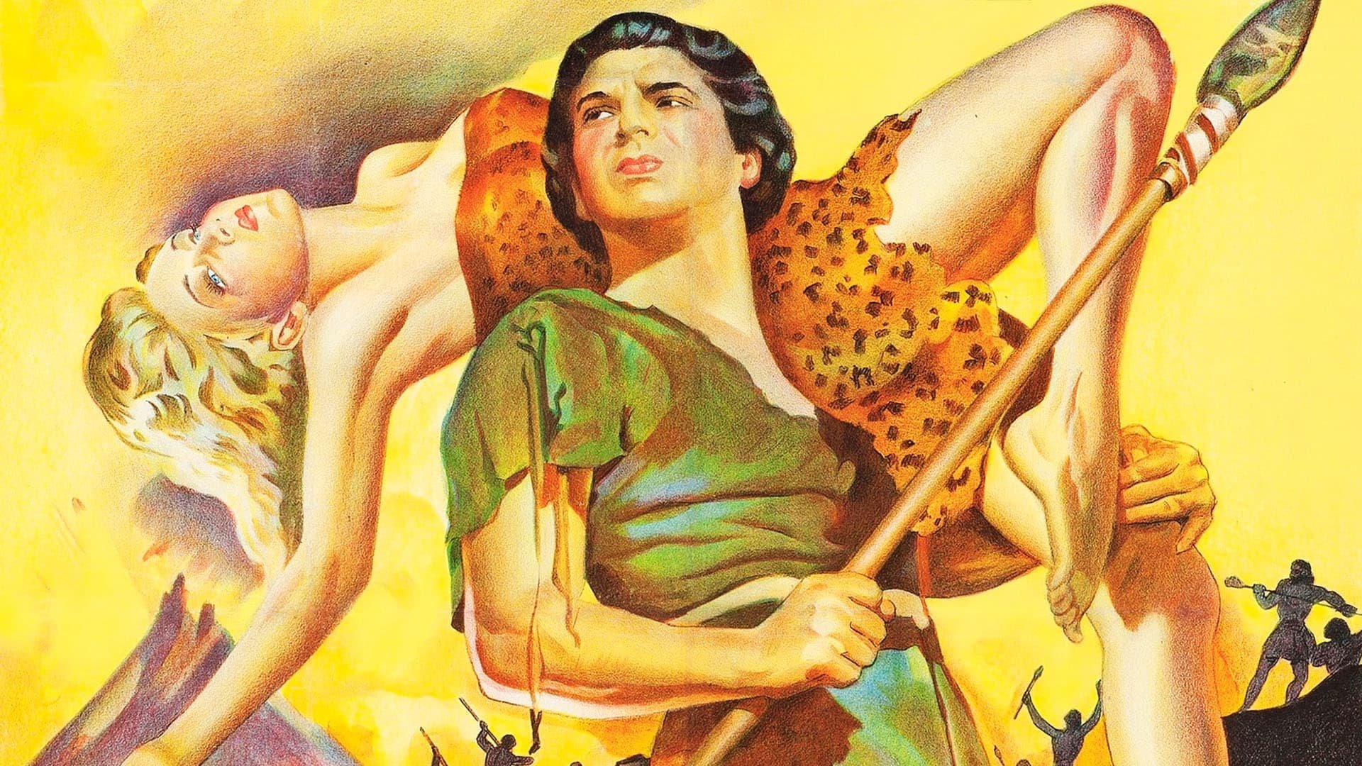 Cinematic background from One Million B.C. 1940 - One Million B.C. is a 1940 American fantasy film produced by Hal Roach Studios and released by United Artists. It is also known by the titles Cave Man, Man and His Mate, and Tumak. The film stars Victor Mature as protagonist Tumak, a young cave man who strives to unite the uncivilized Rock Tribe and the peaceful Shell Tribe, Carole Landis as Loana, daughter of the Shell Tribe chief and Tumak's love interest, and Lon Chaney, Jr. as Tumak's stern father and leader of the Rock Tribe.