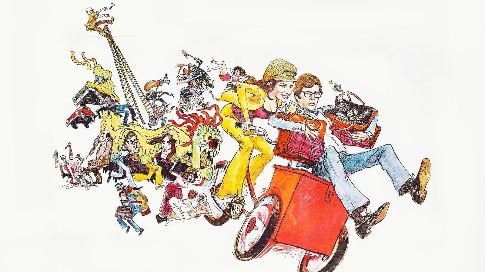 Cinematic background from What's Up, Doc? 1972 - The accidental mix-up of four identical plaid overnight bags leads to a series of increasingly wild and wacky situations.