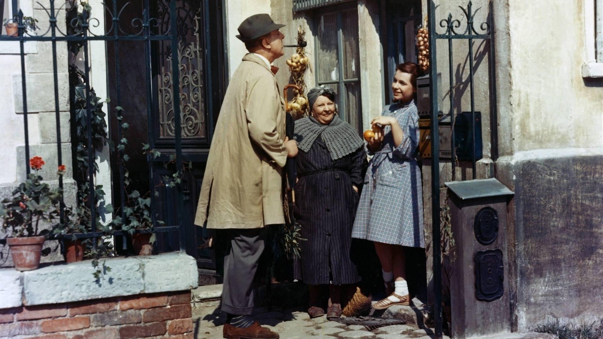 Cinematic background from My Uncle 1958 - Genial, bumbling Monsieur Hulot loves his top-floor apartment in a grimy corner of the city, and cannot fathom why his sister's family has moved to the suburbs. Their house is an ultra-modern nightmare, which Hulot only visits for the sake of stealing away his rambunctious young nephew. Hulot's sister, however, wants to win him over to her new way of life, and conspires to set him up with a wife and job.