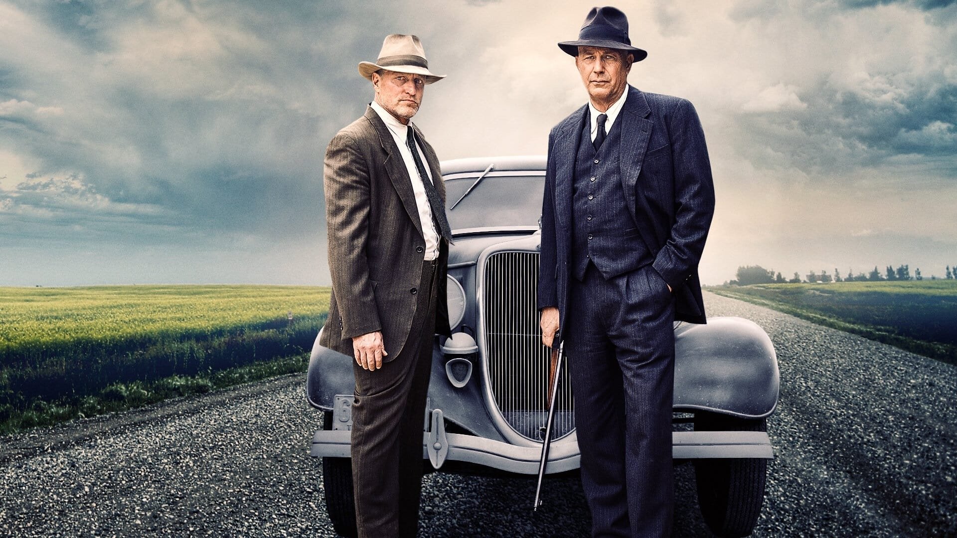 Cinematic background from The Highwaymen 2019 - In 1934, Frank Hamer and Manny Gault, two former Texas Rangers, are commissioned to put an end to the wave of vicious crimes perpetrated by Bonnie Parker and Clyde Barrow, a notorious duo of infamous robbers and cold-blooded killers who nevertheless are worshiped by the public.