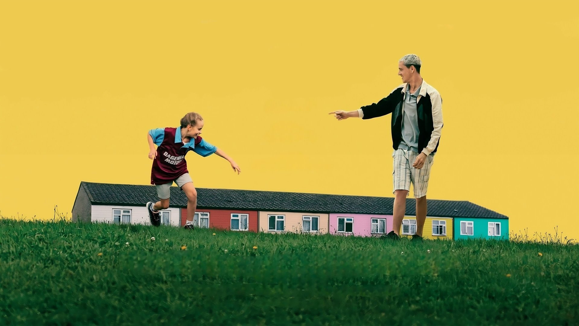 Cinematic background from Scrapper 2023 - A resourceful 12-year-old, who secretly lives alone in her flat in a working-class suburb of London, makes money stealing bikes with her best friend Ali and keeps the social workers off her back by pretending to live with an uncle. But when her estranged father turns up out of the blue, she's forced to confront reality.