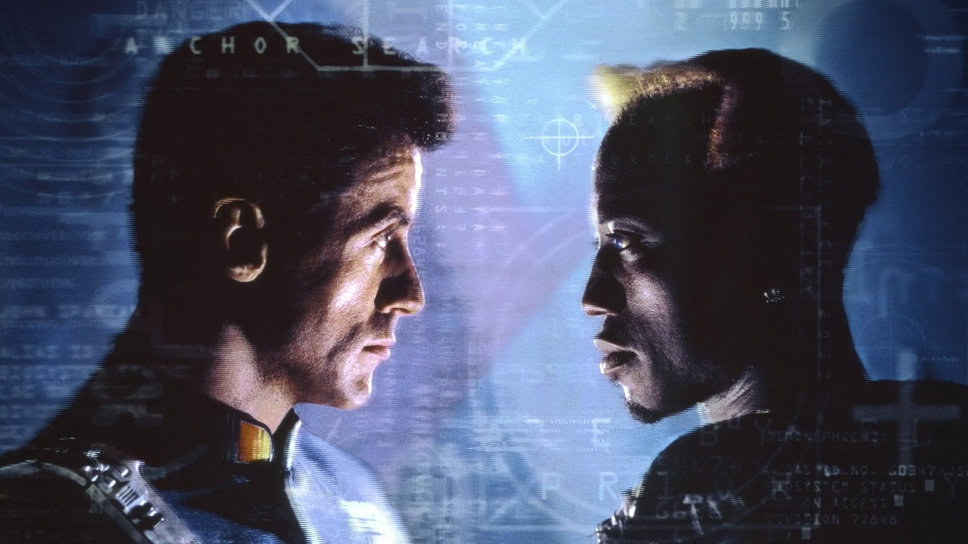 Cinematic background from Demolition Man 1993 - Simon Phoenix, a violent criminal cryogenically frozen in 1996, escapes during a parole hearing in 2032 in the utopia of San Angeles. Police are incapable of dealing with his violent ways and turn to his captor, who had also been cryogenically frozen after being wrongfully accused of killing 30 innocent people while apprehending Phoenix.