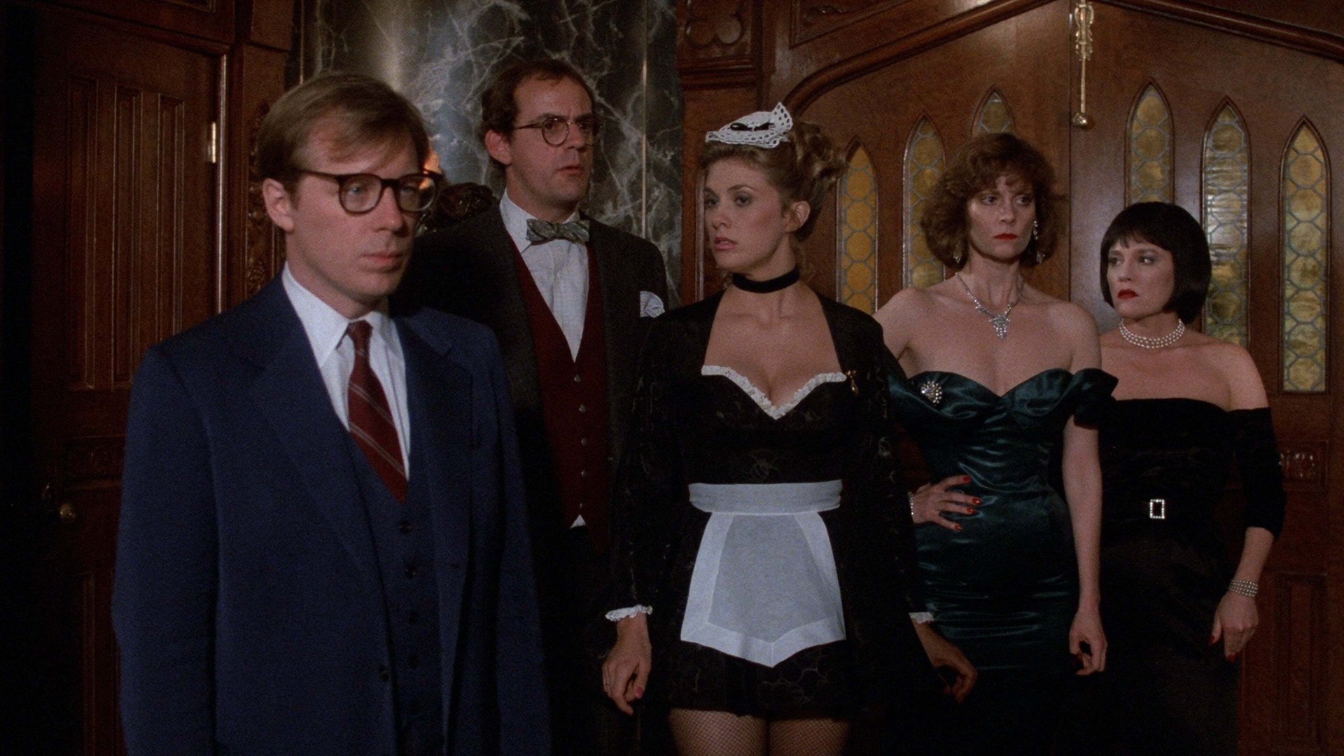 Cinematic background from Clue 1985 - Clue finds six colorful dinner guests gathered at the mansion of their host, Mr. Boddy -- who turns up dead after his secret is exposed: He was blackmailing all of them. With the killer among them, the guests and Boddy's chatty butler must suss out the culprit before the body count rises.