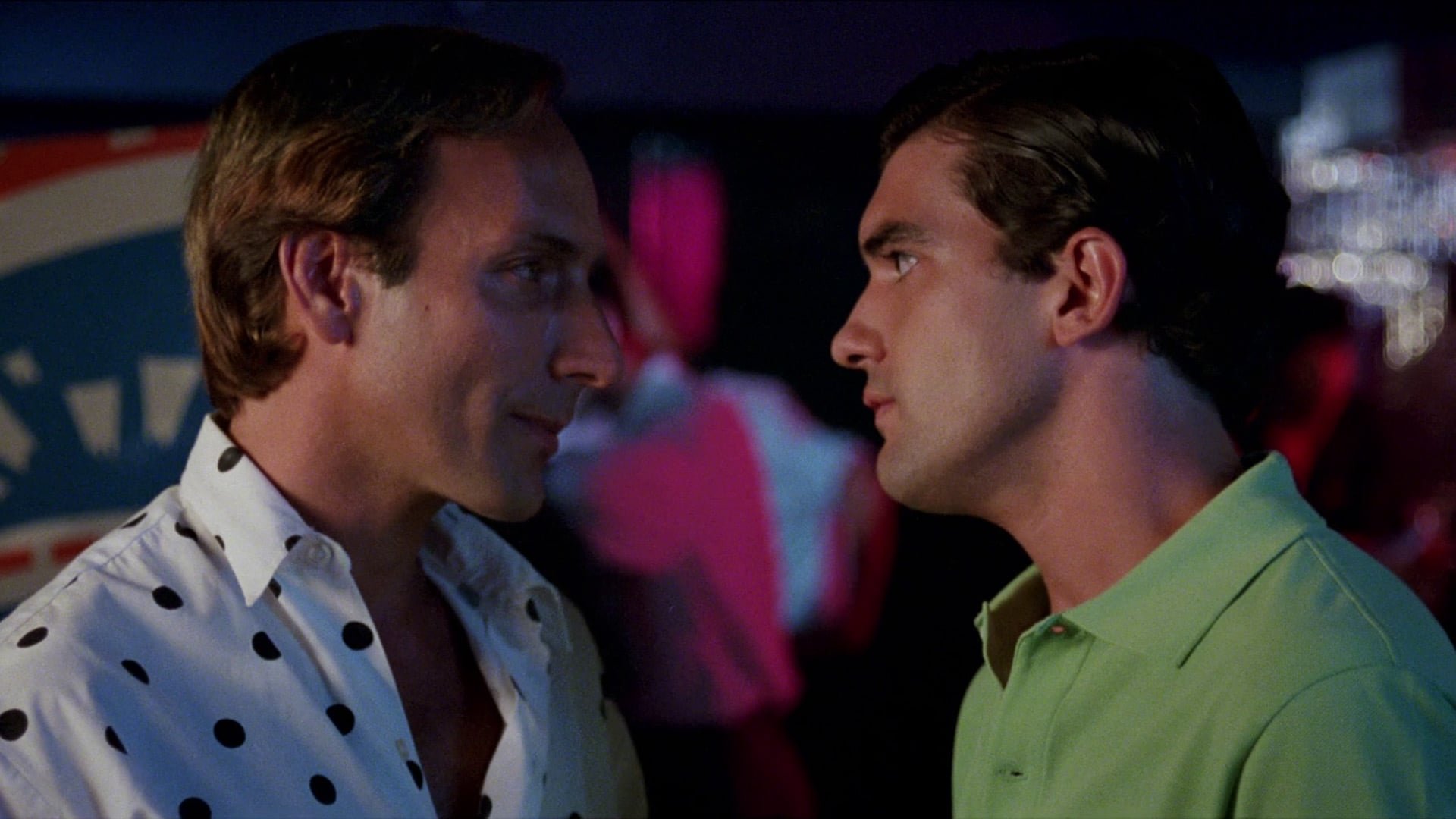 Cinematic background from Law of Desire 1987 - Pablo, a successful film director, disappointed in his relationship with his young lover, Juan, concentrates in a new project, a monologue starring his transgender sister, Tina. Antonio, an uptight young man, falls possessively in love with the director and in his passion would stop at nothing to obtain the object of his desire.