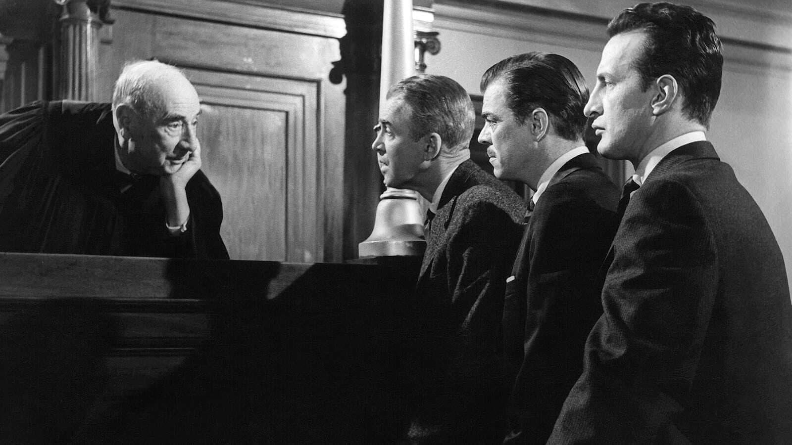 Cinematic background from Anatomy of a Murder 1959 - Semi-retired Michigan lawyer Paul Biegler takes the case of Army Lt. Manion, who murdered a local innkeeper after his wife claimed that he raped her. Over the course of an extensive trial, Biegler parries with District Attorney Lodwick and out-of-town prosecutor Claude Dancer to set his client free, but his case rests on the victim's mysterious business partner, who's hiding a dark secret.