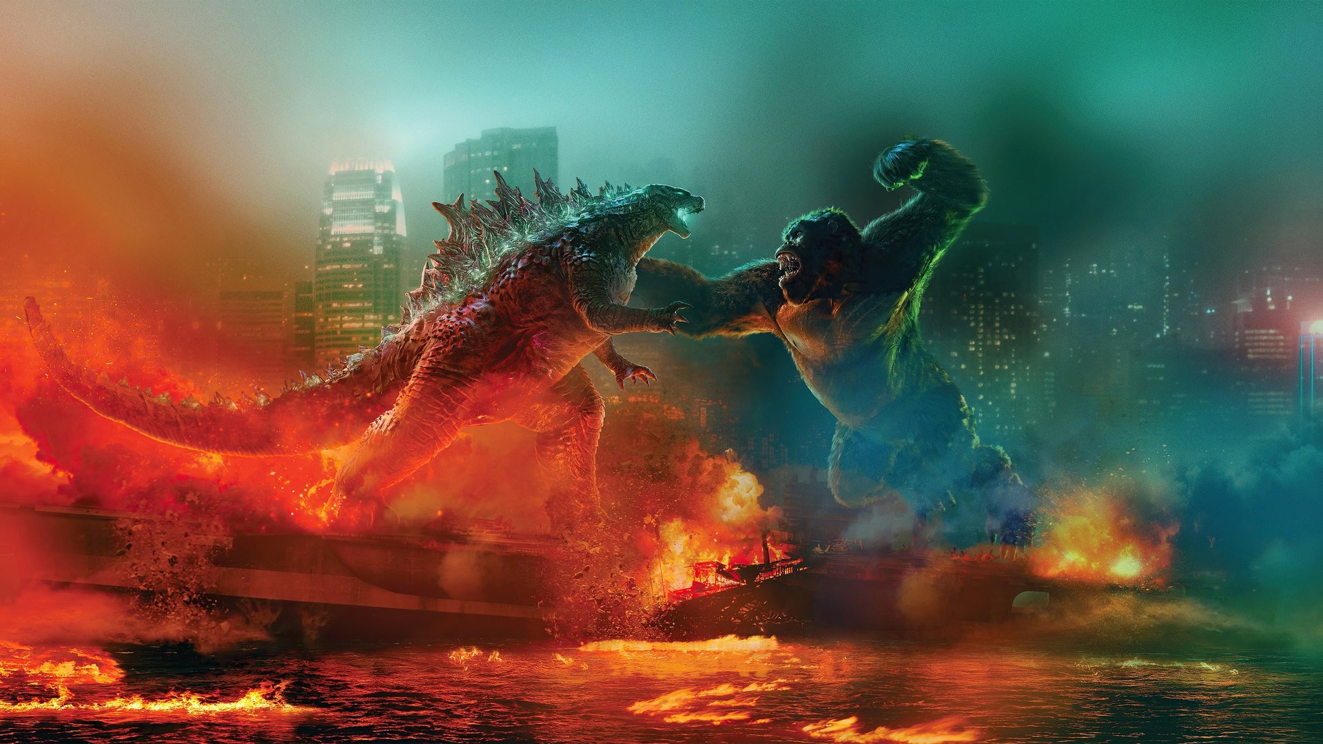 Cinematic background from Godzilla vs. Kong 2021 - In a time when monsters walk the Earth, humanity’s fight for its future sets Godzilla and Kong on a collision course that will see the two most powerful forces of nature on the planet collide in a spectacular battle for the ages.