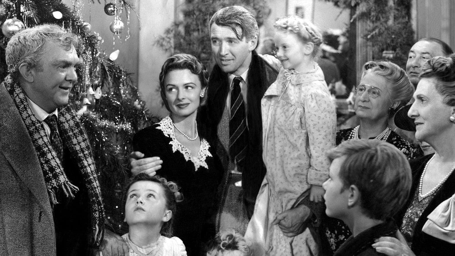 Cinematic background from It's a Wonderful Life 1946 - A holiday favourite for generations...  George Bailey has spent his entire life giving to the people of Bedford Falls.  All that prevents rich skinflint Mr. Potter from taking over the entire town is George's modest building and loan company.  But on Christmas Eve the business's $8,000 is lost and George's troubles begin.
