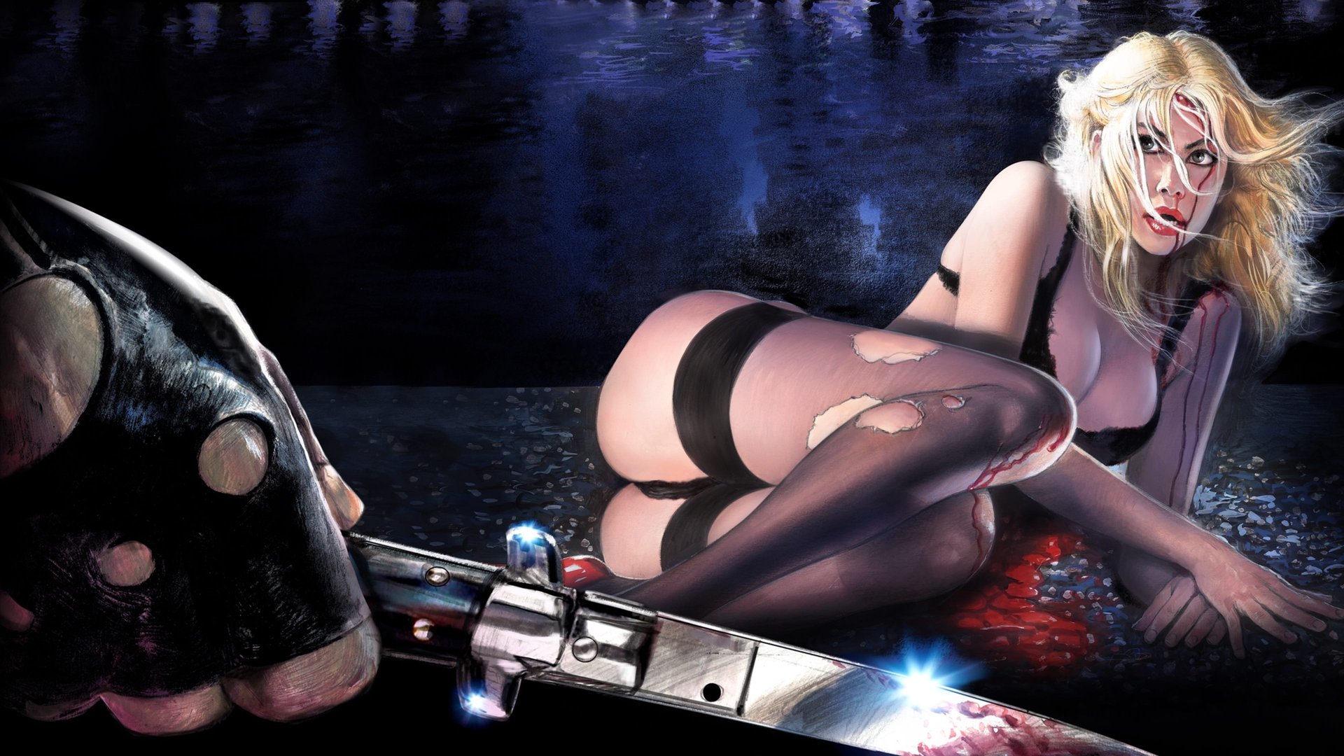 Cinematic background from The New York Ripper 1982 - A burned-out New York police detective teams up with a college psychoanalyst to track down a vicious serial killer randomly stalking and killing various young women around the city.