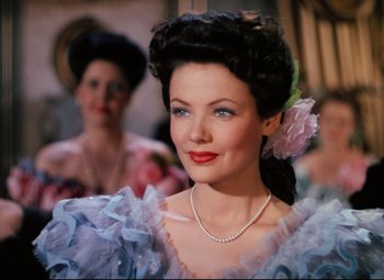 Movie still from “Heaven Can Wait” (1943), directed by Ernst Lubitsch – A person wearing a dress; Close Up shot, Low angle