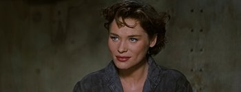 Movie still from “Hell and High Water” (1954), directed by Samuel Fuller – A person wearing a jacket; Close Up shot, High angle