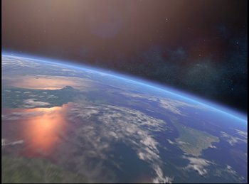 Movie still from “Hell's Angels” (1930), directed by Edmund Goulding – An image of an earth from space taken from space; Extreme Wide shot, High angle