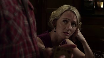 Movie still from “Hellraiser: Revelations” (2011), directed by Víctor Garcia – A woman is sitting in front of another woman; Close Up shot, Over the shoulder angle