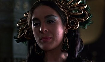 Movie still from “Help!” (1965), directed by Richard Lester – A person wearing a costume; Close Up shot, Low angle