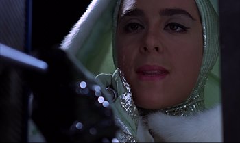 Movie still from “Help!” (1965), directed by Richard Lester – A person wearing a costume; Close Up shot, Low angle