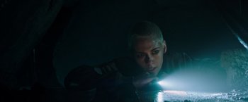 Movie still from “Underwater” (2020), directed by William Eubank – Close Up shot, High angle