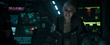 Movie still from “Underwater” (2020), directed by William Eubank – Close Up shot, Over the shoulder angle