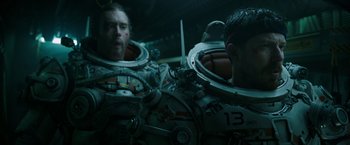 Movie still from “Underwater” (2020), directed by William Eubank – Close Up shot, Over the shoulder angle