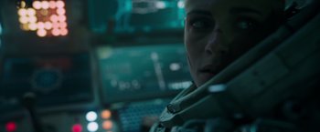 Movie still from “Underwater” (2020), directed by William Eubank – Close Up shot, Over the shoulder angle