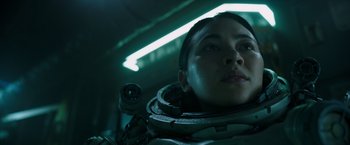 Movie still from “Underwater” (2020), directed by William Eubank – Close Up shot, Low angle