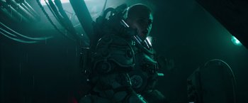 Movie still from “Underwater” (2020), directed by William Eubank – Medium shot, Low angle