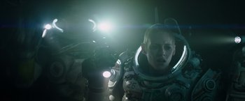 Movie still from “Underwater” (2020), directed by William Eubank – Medium shot, Low angle