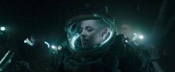 Movie still from “Underwater” (2020), directed by William Eubank – Medium shot, Low angle