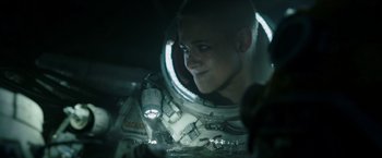 Movie still from “Underwater” (2020), directed by William Eubank – Close Up shot, Over the shoulder angle