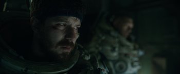 Movie still from “Underwater” (2020), directed by William Eubank – Close Up shot, Over the shoulder angle