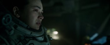 Movie still from “Underwater” (2020), directed by William Eubank – Close Up shot, Over the shoulder angle