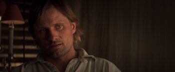 Movie still from “Hidalgo” (2004), directed by Joe Johnston – A person with long hair; Close Up shot, Over the shoulder angle