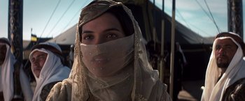Movie still from “Hidalgo” (2004), directed by Joe Johnston – A person wearing a veil; Close Up shot, Low angle
