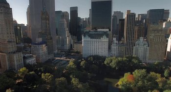 Movie still from “Holy Lands” (2017), directed by Amanda Sthers – A view of a city from a helicopter; Extreme Wide shot, High angle