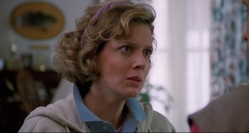 Movie still from “Honey, I Shrunk the Kids” (1989), directed by Joe Johnston – A person wearing a headband; Close Up shot, Low angle