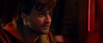 Movie still from “Horns” (2013), directed by Alexandre Aja – A person wearing a jacket; Close Up shot, Over the shoulder angle