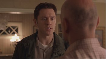 Movie still from “House of Sand and Fog” (2003), directed by Vadim Perelman – A person talking to another person; Close Up shot, Over the shoulder angle