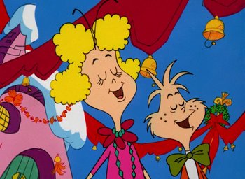 Movie still from “How the Grinch Stole Christmas!” (1966), directed by Ben Washam – The characters from dr; Close Up shot, Low angle