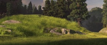 Movie still from “How to Train Your Dragon: The Hidden World” (2019), directed by Dean DeBlois – An image of an animal that is in the grass; Extreme Wide shot, High angle
